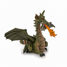 Încarcă imaginea în Galerie, Papo Personaje de Basm Figurina Dragon Verde Inaripat cu Flacara
