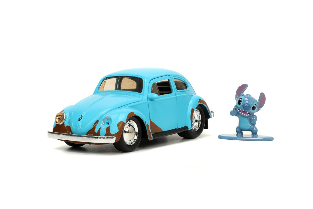 Jada Toys Set Masinuta Metalica Volkswagen Bettle si Figurina Metalica Stitch