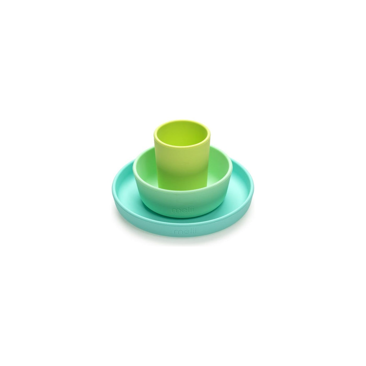 Melii Set 3 Recipiente Silicon Hrana Bebe Blue and Lime and Mint