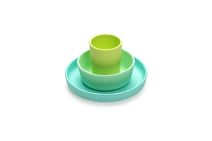 Melii Set 3 Recipiente Silicon Hrana Bebe Blue and Lime and Mint