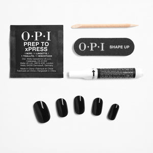 OPI xPress-On Kit Unghii False cu Efect de Gel - Lady in Black - Classic