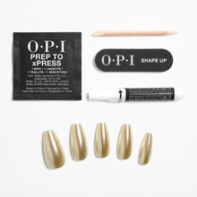 Încarcă imaginea în Galerie, OPI xPress-On Kit Unghii False cu Efect de Gel - Break the Gold - Long
