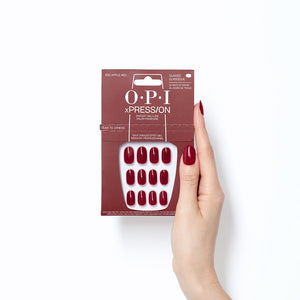 OPI xPress-On Kit Unghii False cu Efect de Gel - Big Apple Red - Classic