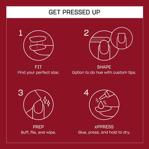 OPI xPress-On Kit Unghii False cu Efect de Gel - Big Apple Red - Classic