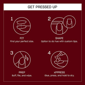 OPI xPress-On Kit Unghii False cu Efect de Gel - Malaga Wine - Classic