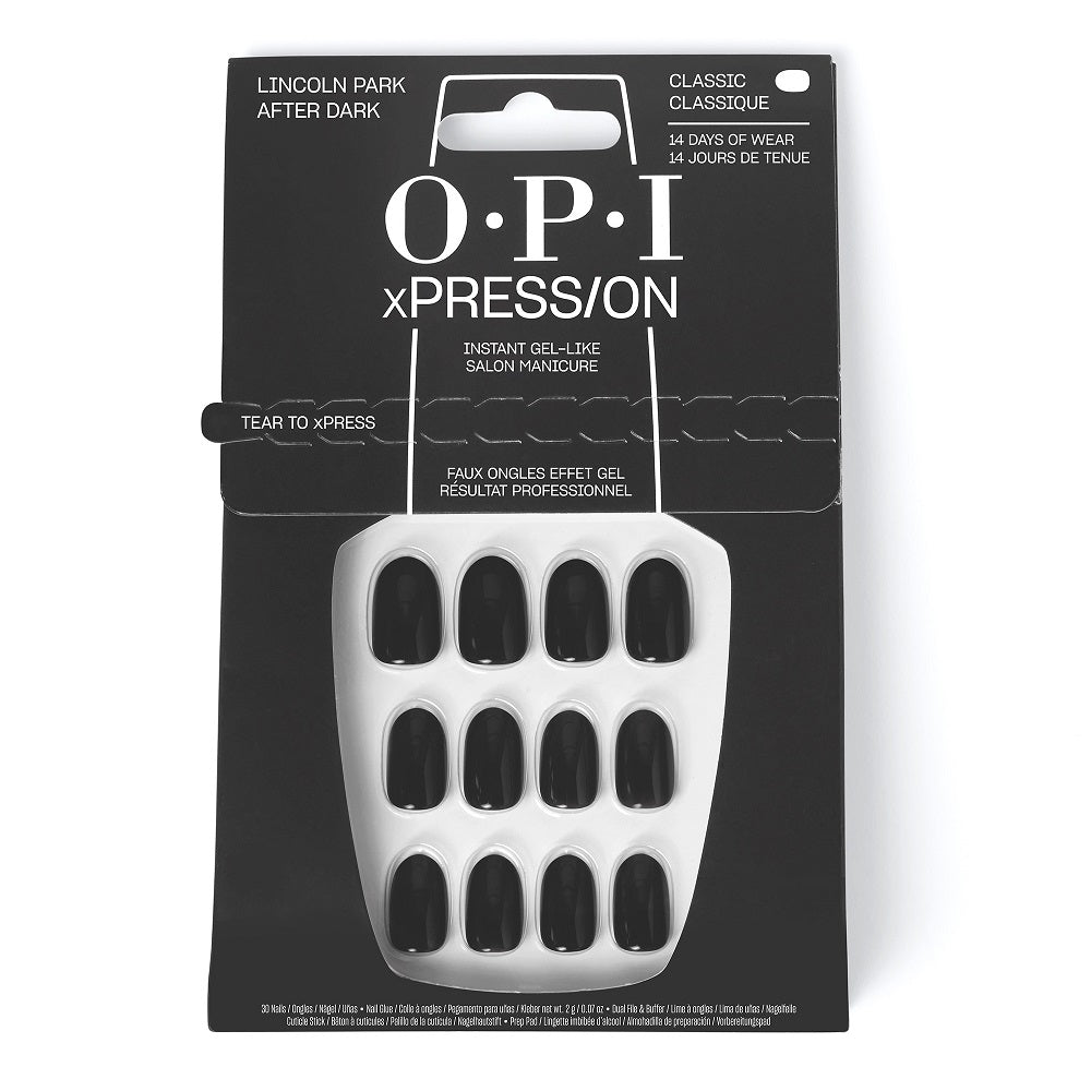 OPI xPress-On Kit Unghii False cu Efect de Gel - Lincoln Park After Dark - Classic