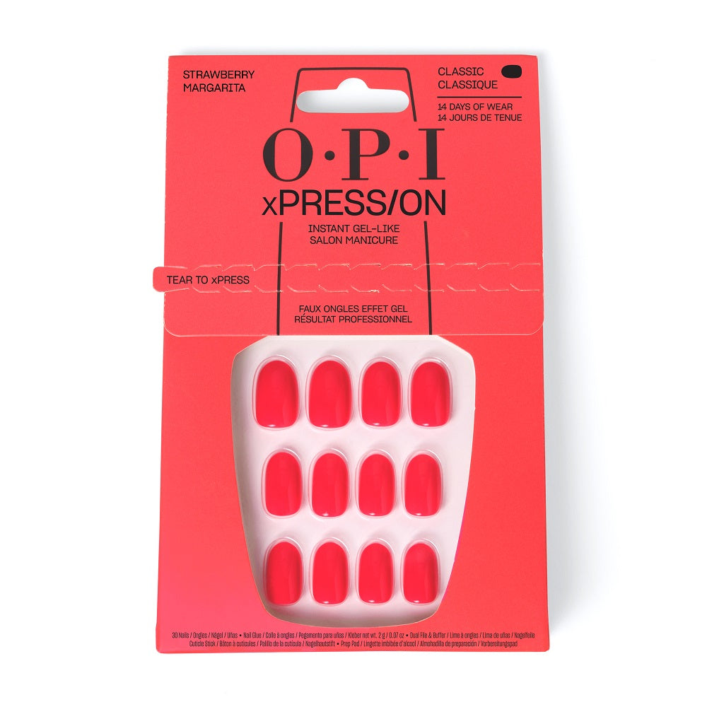 OPI xPress-On Kit Unghii False cu Efect de Gel - Strawberry Margarita - Classic