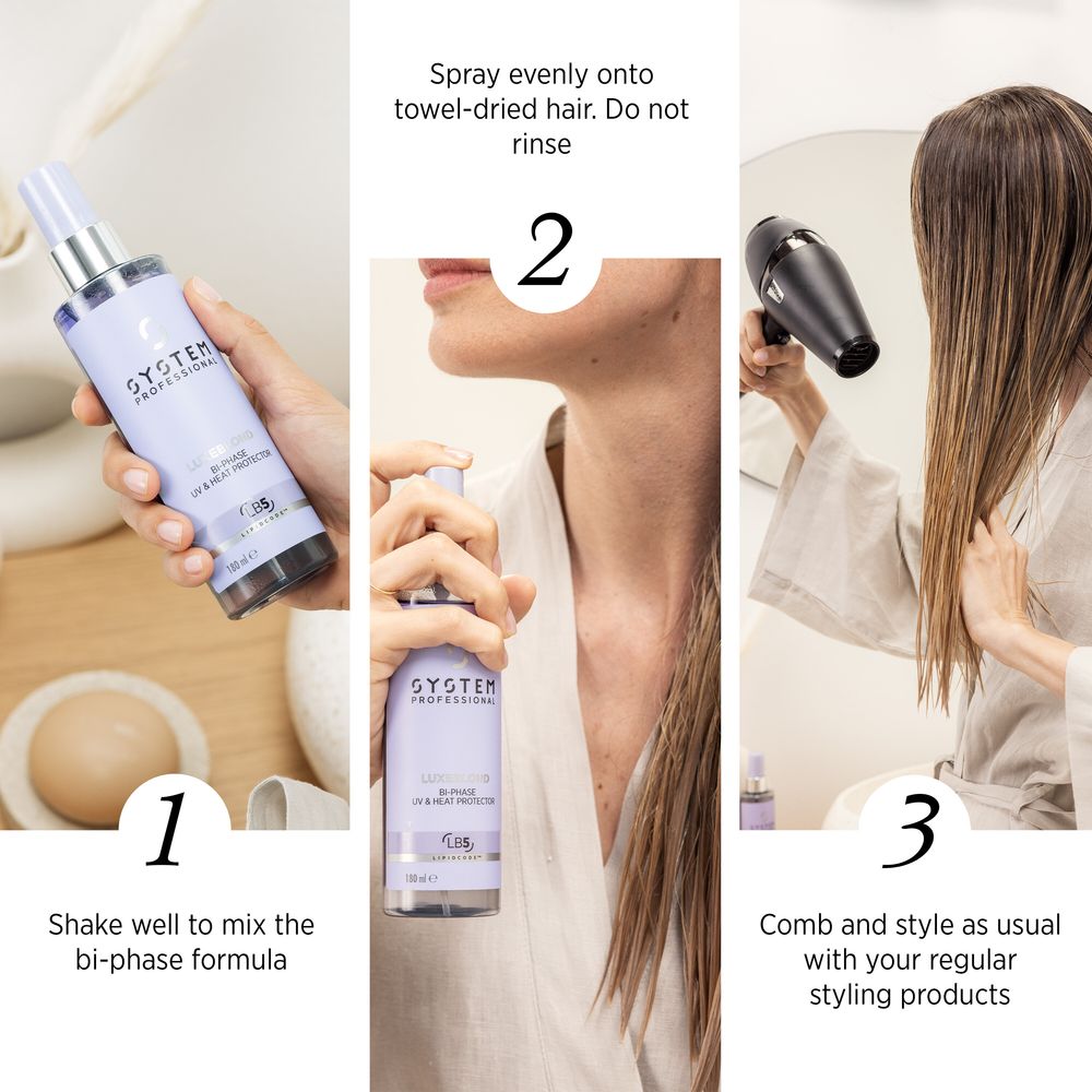 System Professional LuxeBlond - Tratament Bifazic Leave-in Pentru Protectie Termica 180ml