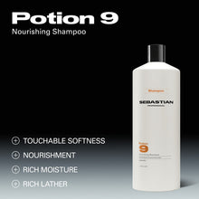 Încarcă imaginea în Galerie, Sebastian Professional Potion 9 Nourishing Shampoo 1000ml - Sampon Hranitor Pentru Par Uscat
