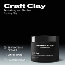 Încarcă imaginea în Galerie, Sebastian Professional Craft Clay Texturizing &amp; Flexible Styling Clay 50g - Ceara de Par
