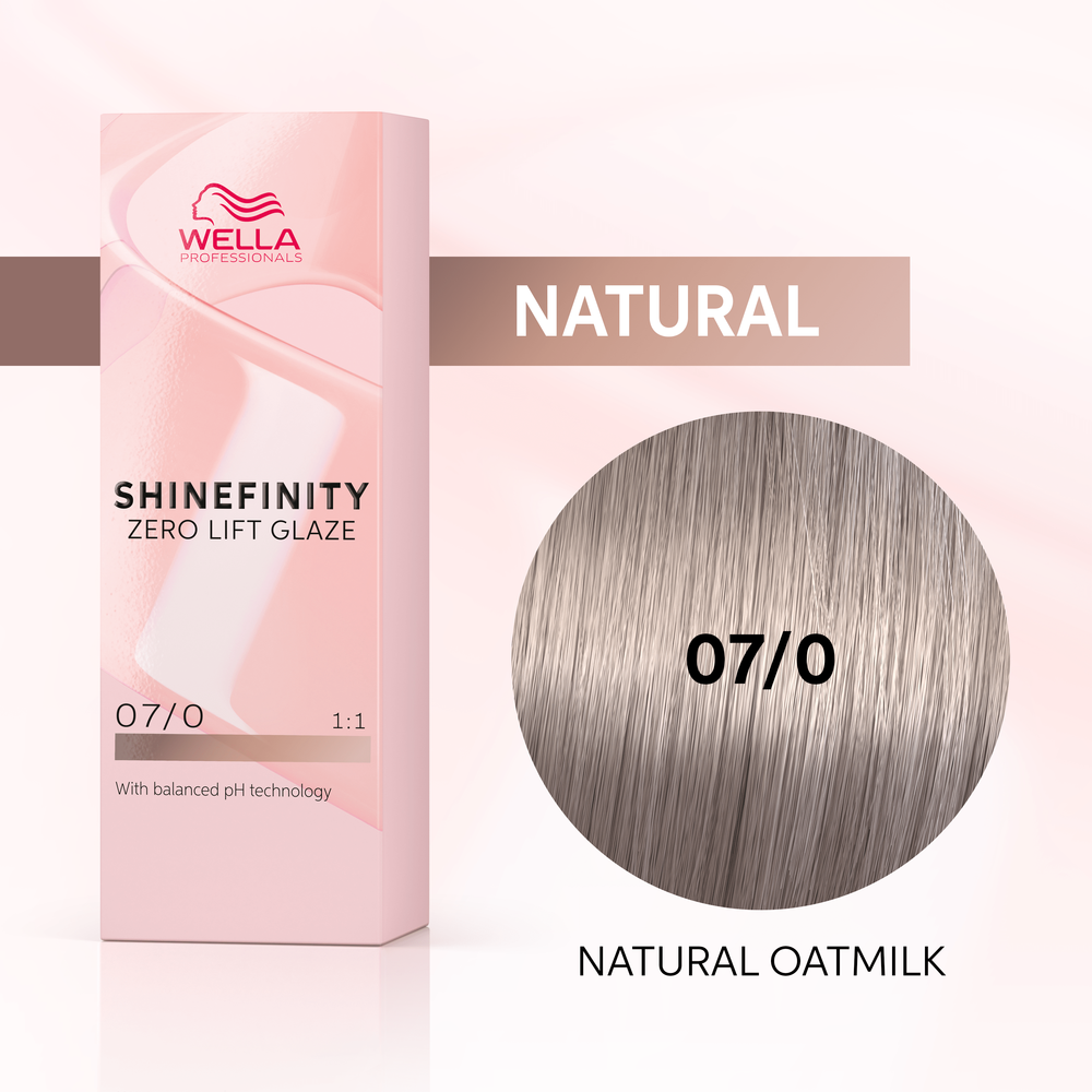 Wella Professionals Shinefinity Zero Lift Glaze, 07/0 Natural Oatmilk – Vopsea Demipermanenta 60ml