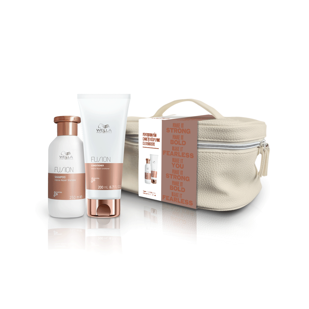 Wella Professionals Fusion Set - Sampon 250ml + Balsam 200ml + Pouch