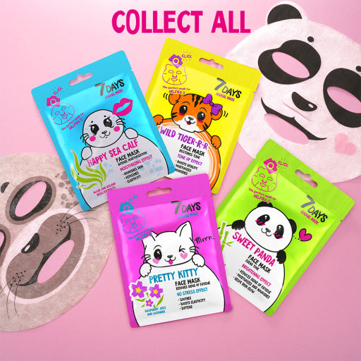 7DAYS Set Cadou Animal Mask Pretty Kitty Mix Funny Beauty