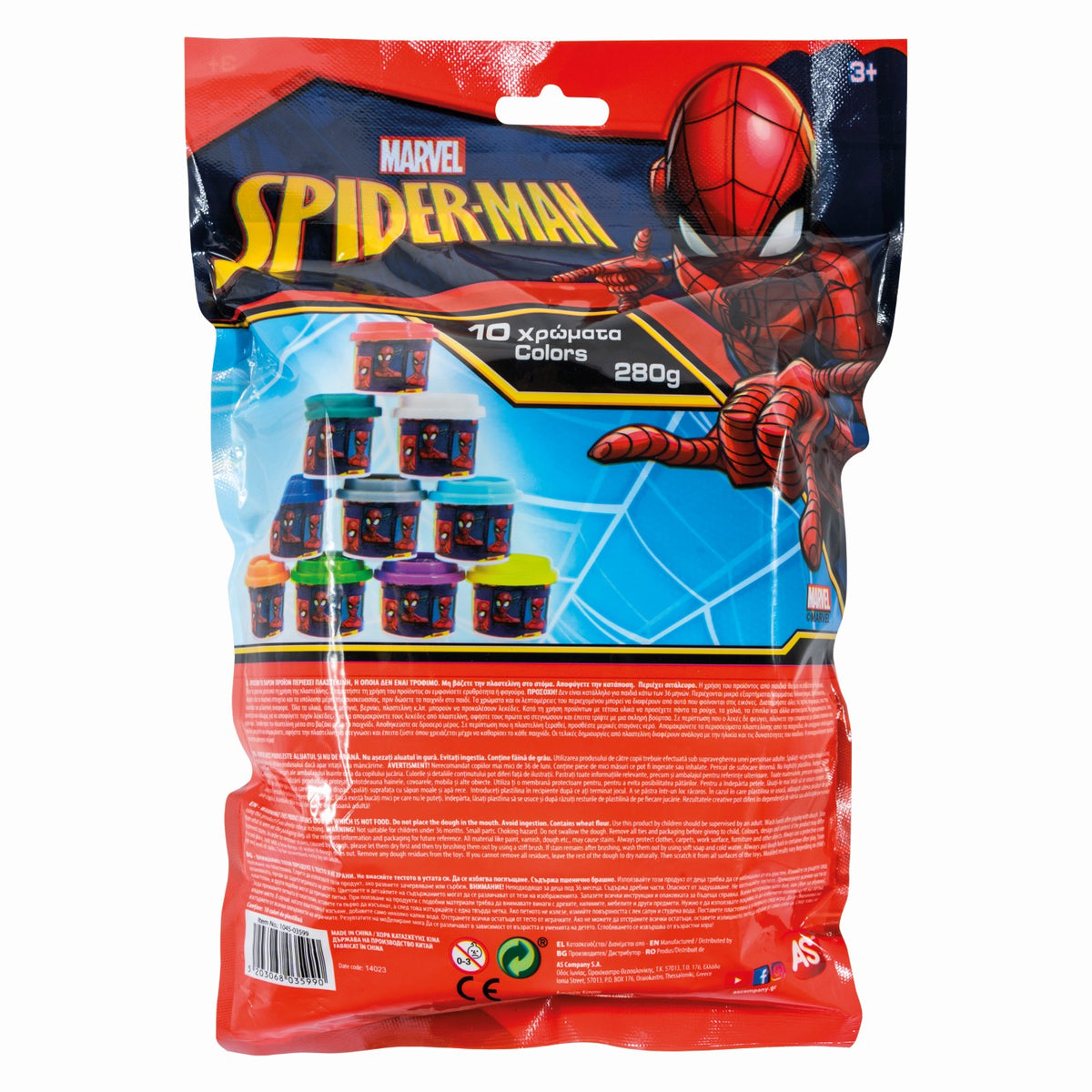 As Set 10 Borcanase de Plastilina Spiderman in Punga de Plastic
