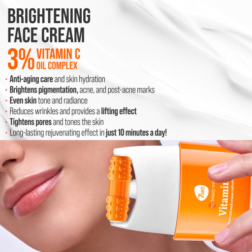 7DAYS Crema de Fata Radiance Vitamin C Massager 40ml - Tratament Iluminator