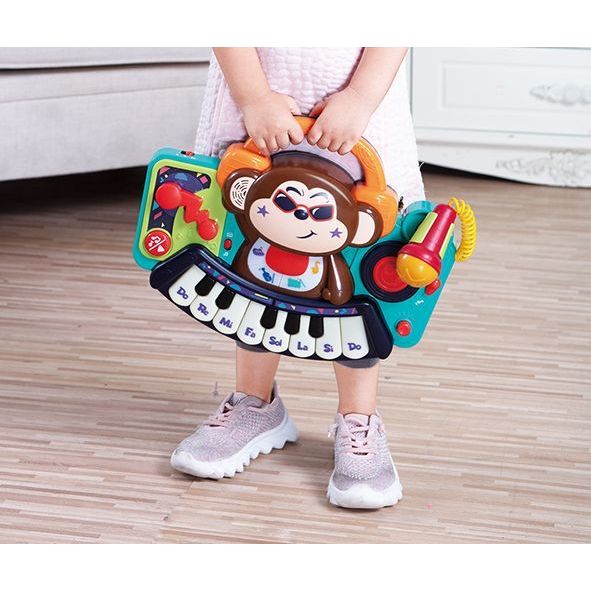 Hola Pianina Bebe Maimutica DJ cu Lumini Sunete si Microfon