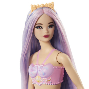 Barbie Dreamtopia Papusa Sirena cu Par Mov si Coada Mov