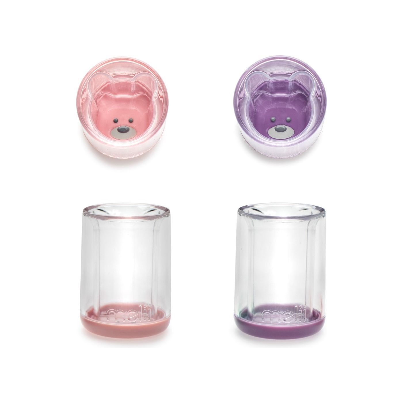 Melii Set 2 Pahare Copii Design Interio Urs Roz and Mov