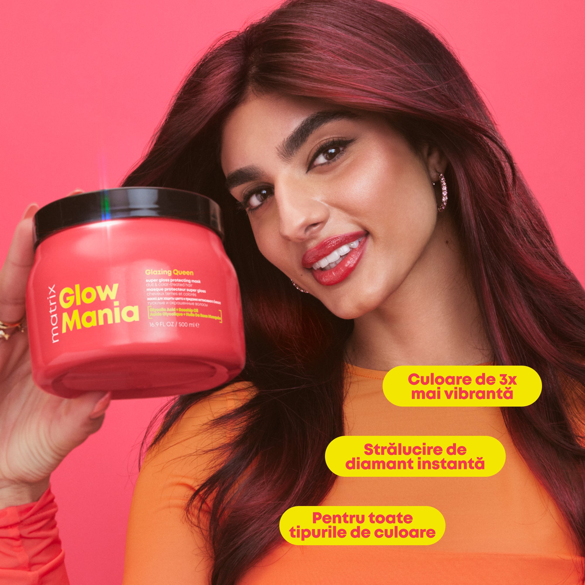 Matrix Glow Mania Mask 500ml - Masca Pentru Mentinerea Culorii si Stralucire