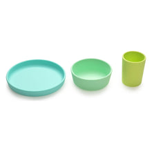 Încarcă imaginea în Galerie, Melii Set 3 Recipiente Silicon Hrana Bebe Blue and Lime and Mint
