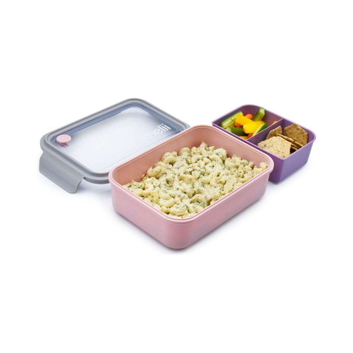 Melii Cutie Pranz Bento 1250ml Cutie Detasabila Roz Mov Gri