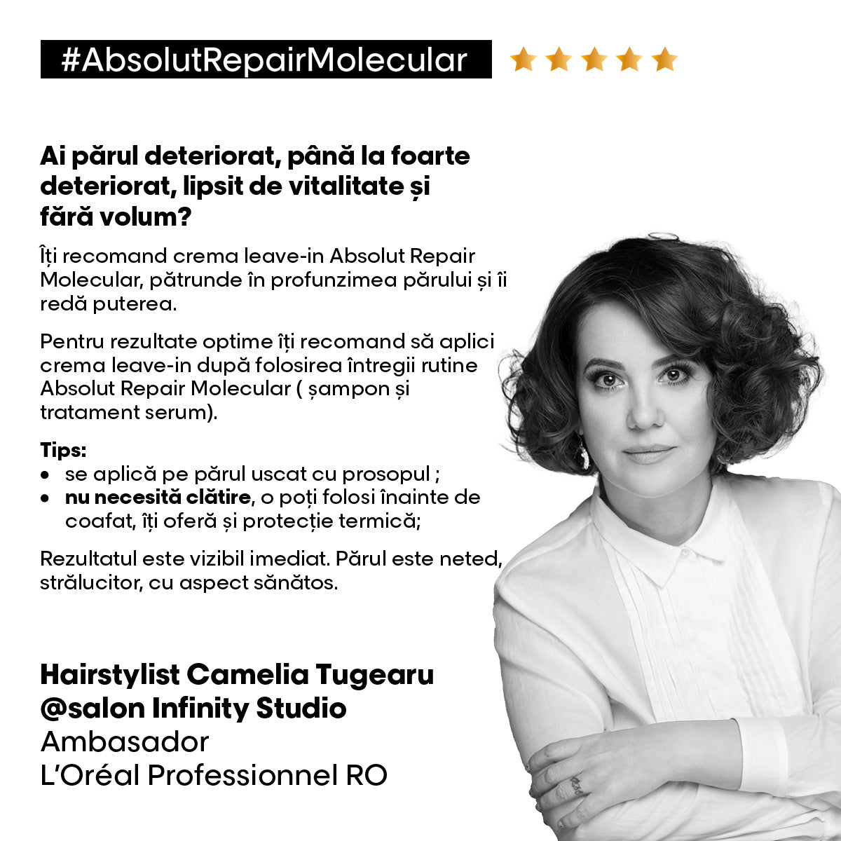 L’Oreal Professionnel Serie Expert Absolut Repair Molecular - Crema Leave-In 50ml - Beauty Lounge