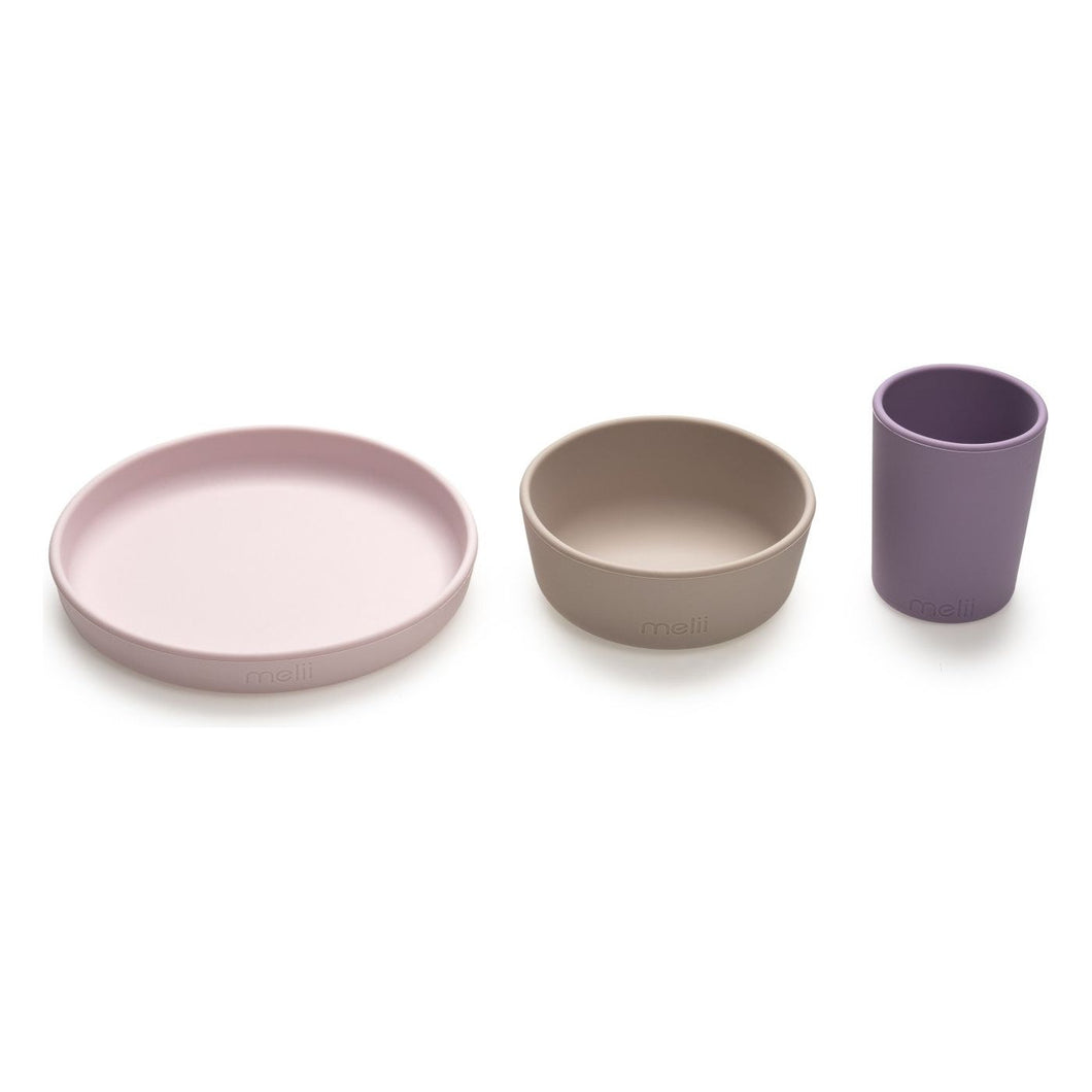 Melii Set 3 Recipiente Silicon Hrana Bebe Purple and Pink and Grey