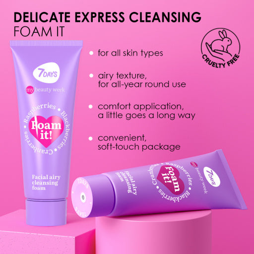 7DAYS Spuma de Curatare Faciala Foam IT Airy 80ml - Spuma Demachianta Aerata