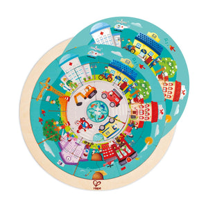 Hape Puzzle Rotund cu 2 Fete