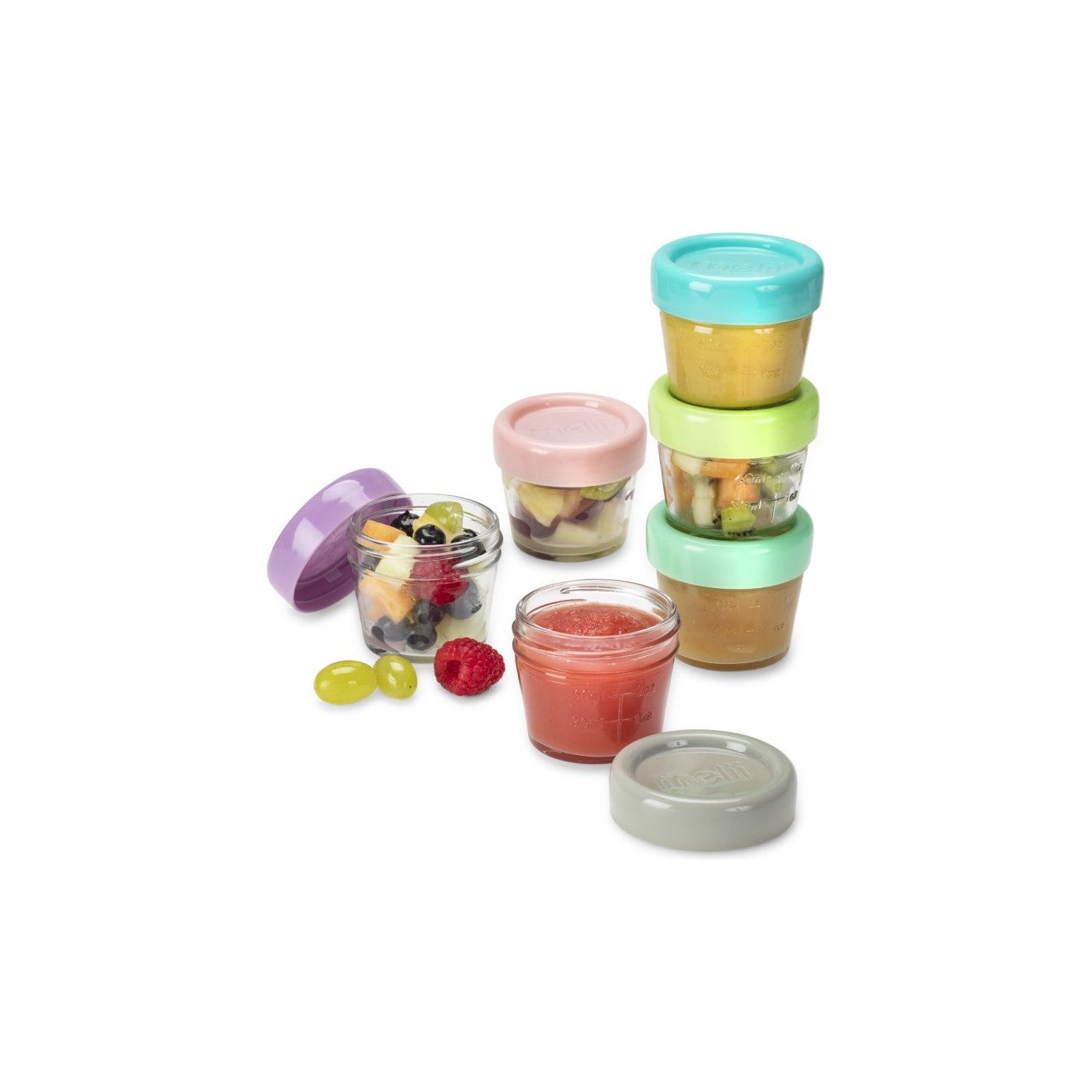 Melii Set 6 Recipiente Sticla Pentru Hrana Bebe 118ml