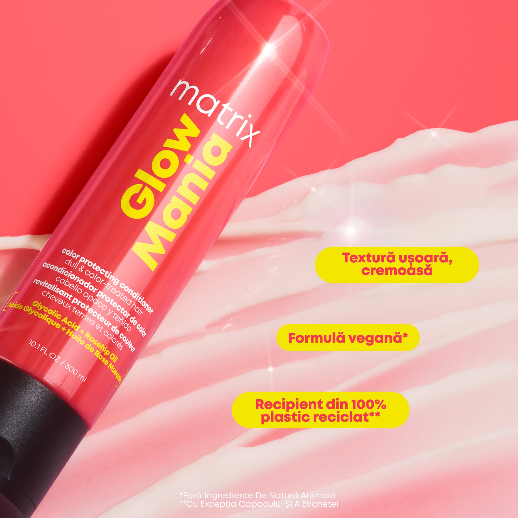 Matrix Glow Mania Conditioner 300ml - Balsam Pentru Mentinerea Culorii si Stralucire