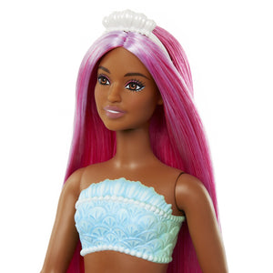 Barbie Dreamtopia Papusa Sirena cu Par Magenta si Coada Portocalie