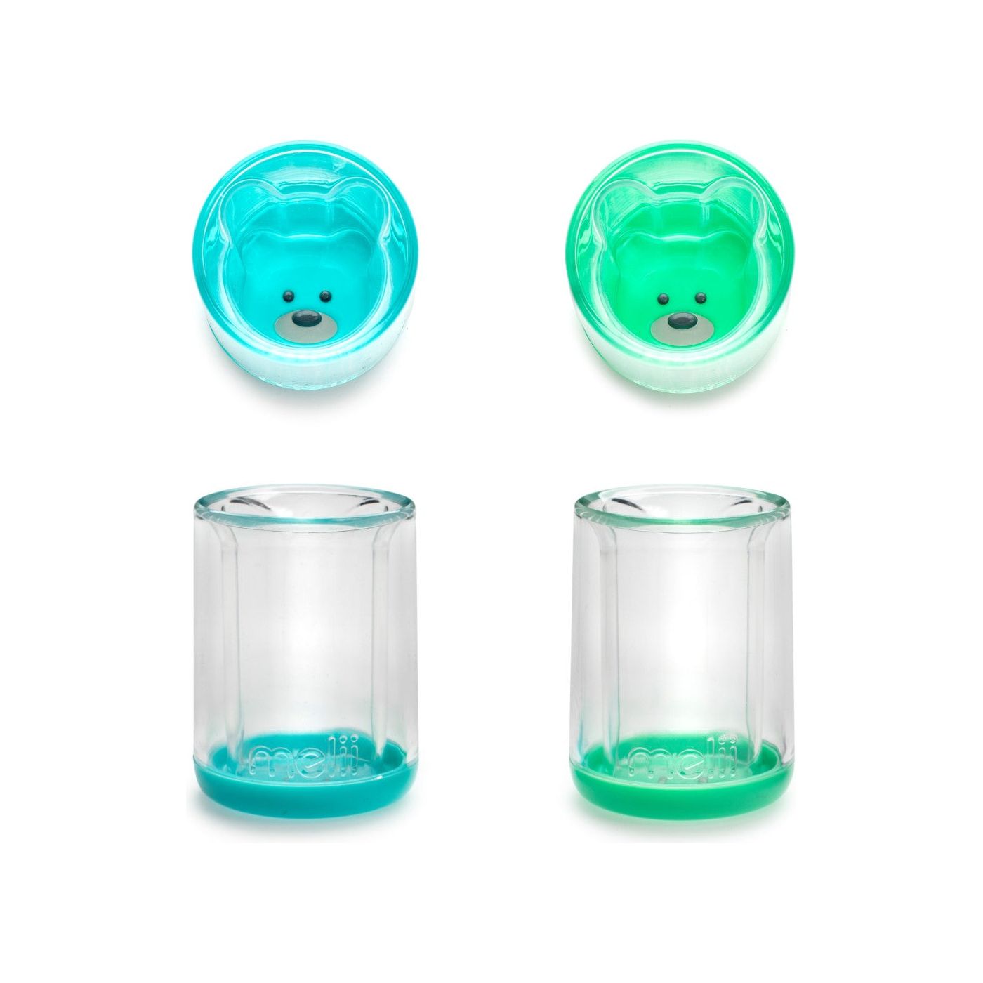 Melii Set 2 Pahare Copii Design Interior Urs Albastru and Verde