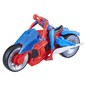 Spider-Man Set Figurina si Vehicul Web Blast Cycle