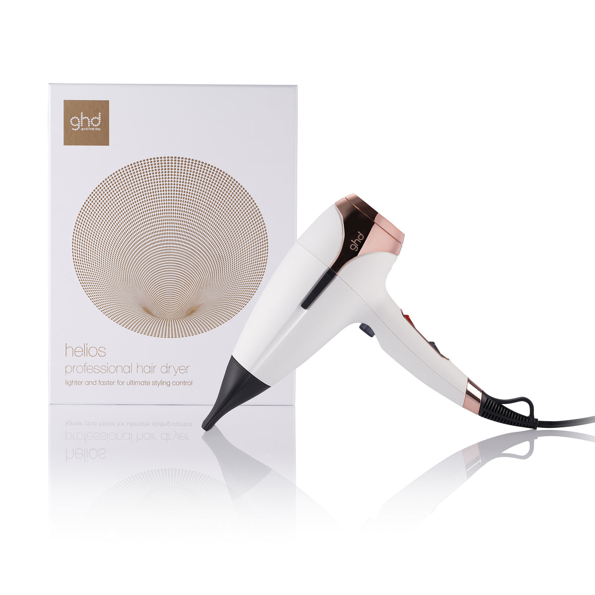 GHD Helios Hairdryer White - Uscator de Par Profesional 2200W cu Tehnologie Aeroprecis