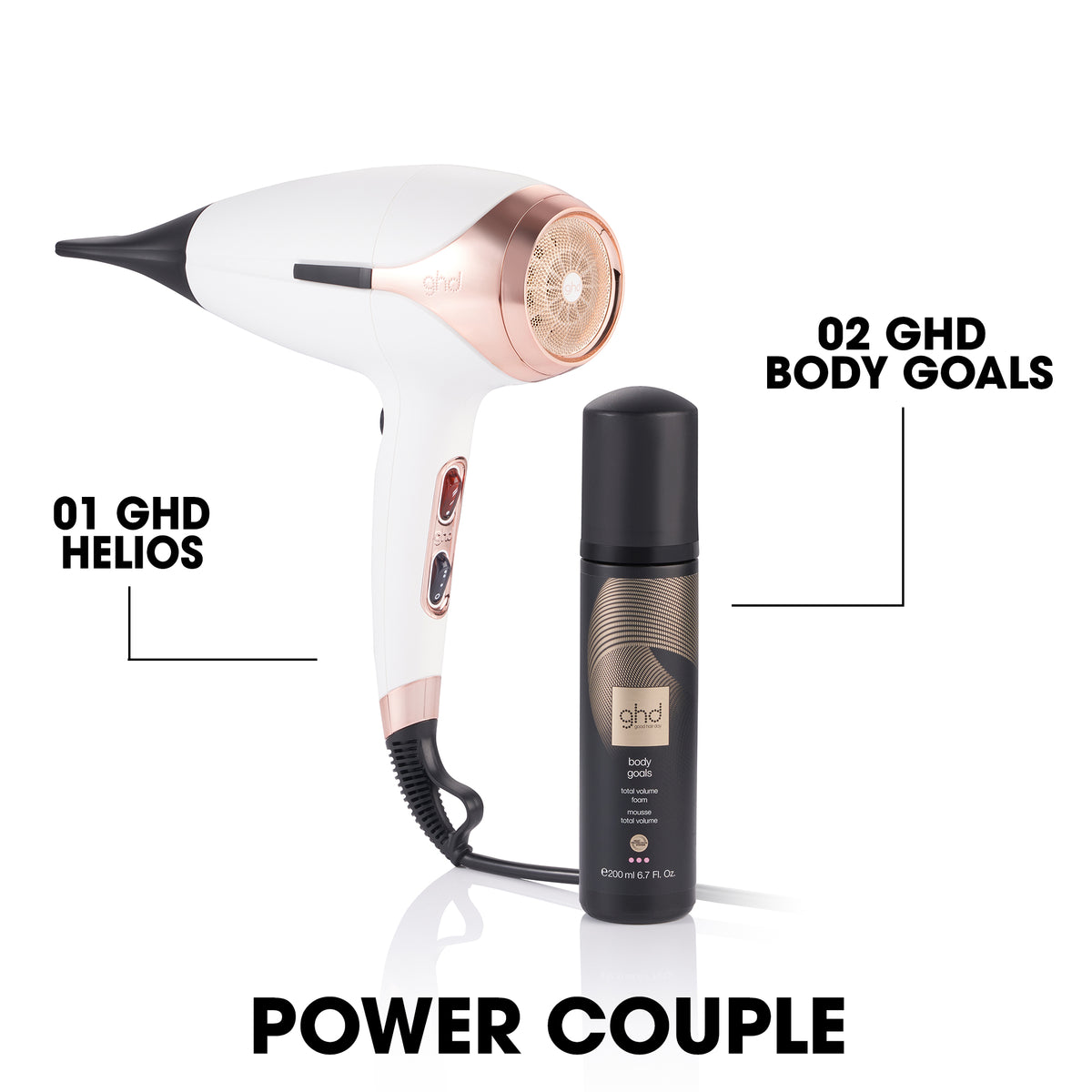 GHD Helios Hairdryer White - Uscator de Par Profesional 2200W cu Tehnologie Aeroprecis