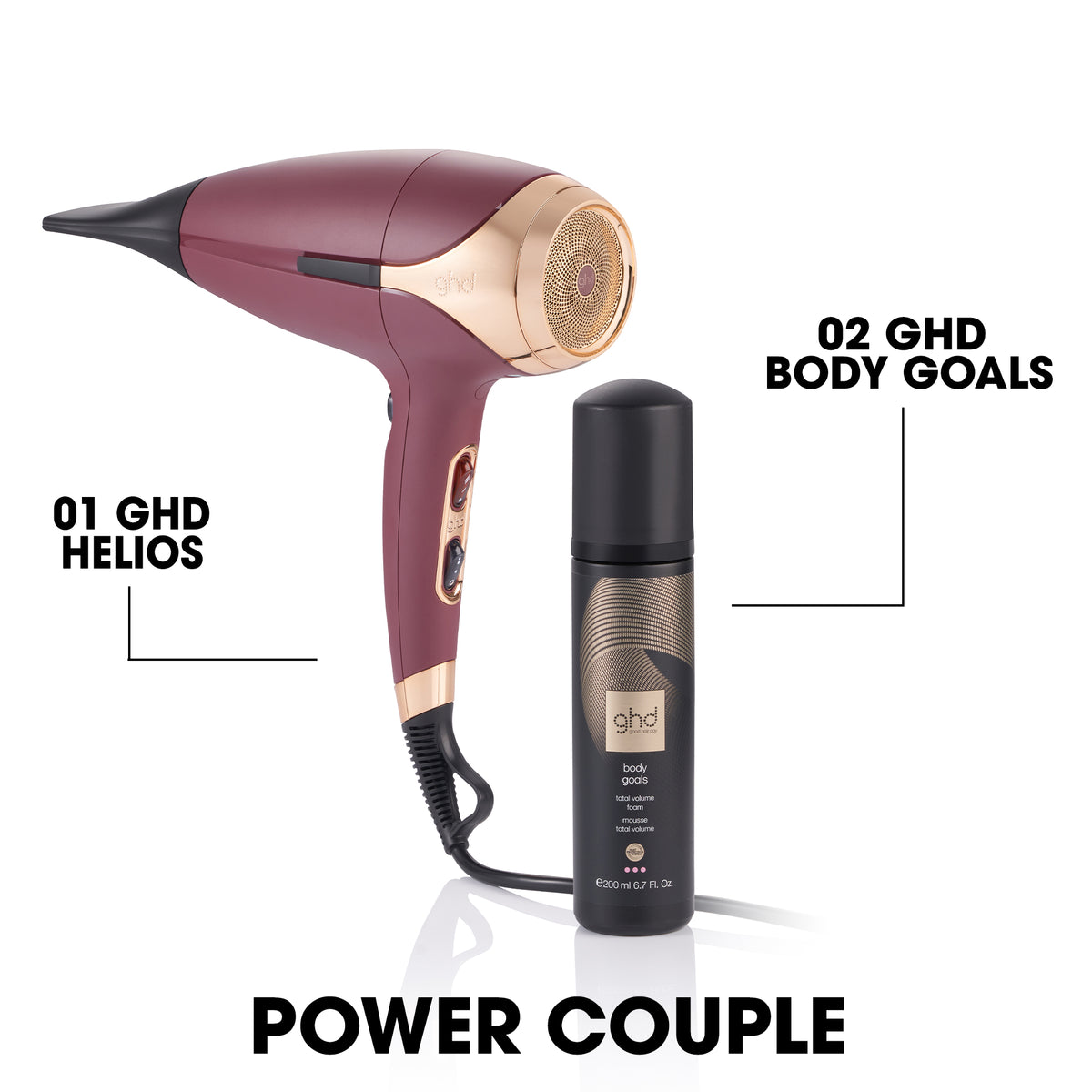 GHD Helios Hairdryer Plum - Uscator de Par Profesional 2200W cu Tehnologie Aeroprecis