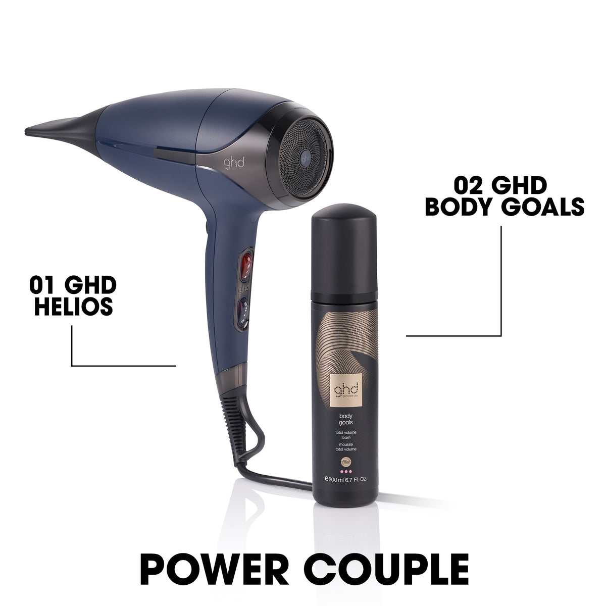 GHD Helios Hairdryer Navy - Uscator de Par Profesional 2200W cu Tehnologie Aeroprecis