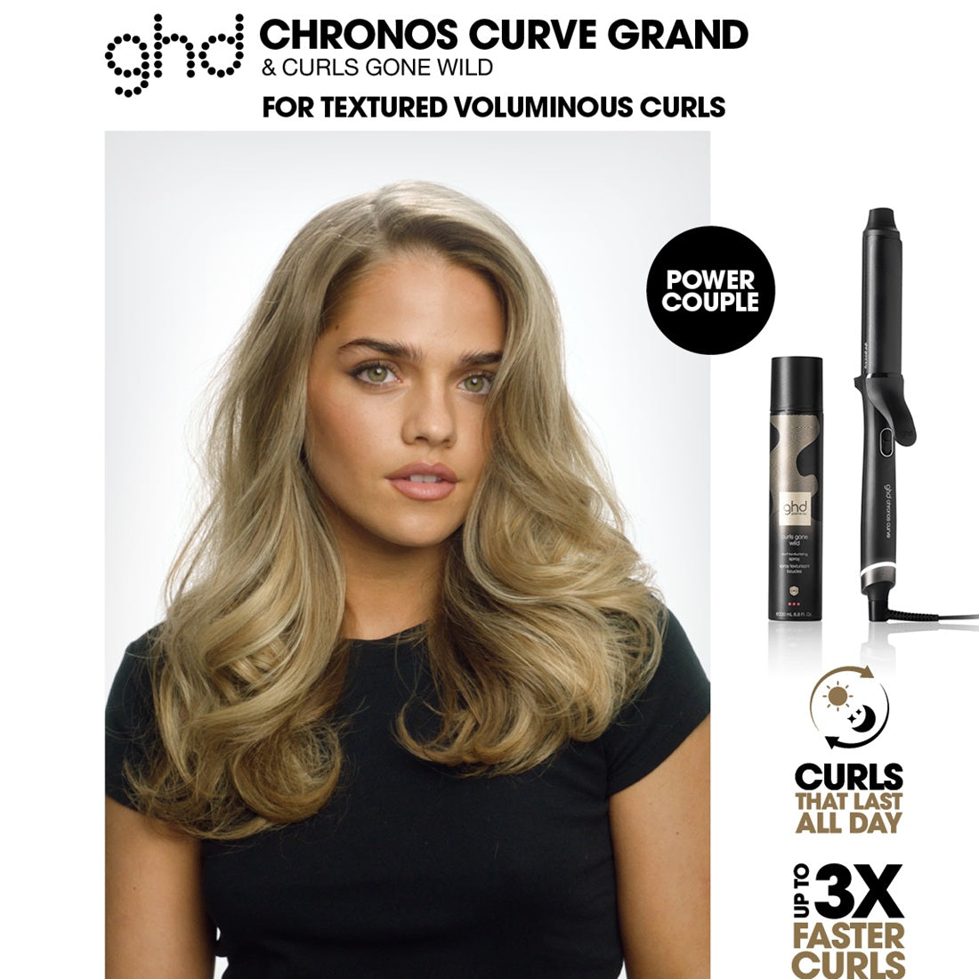 GHD Chronos Curve Grand Tong 32mm - Ondulator Profesional Pentru Bucle Mari si Volum