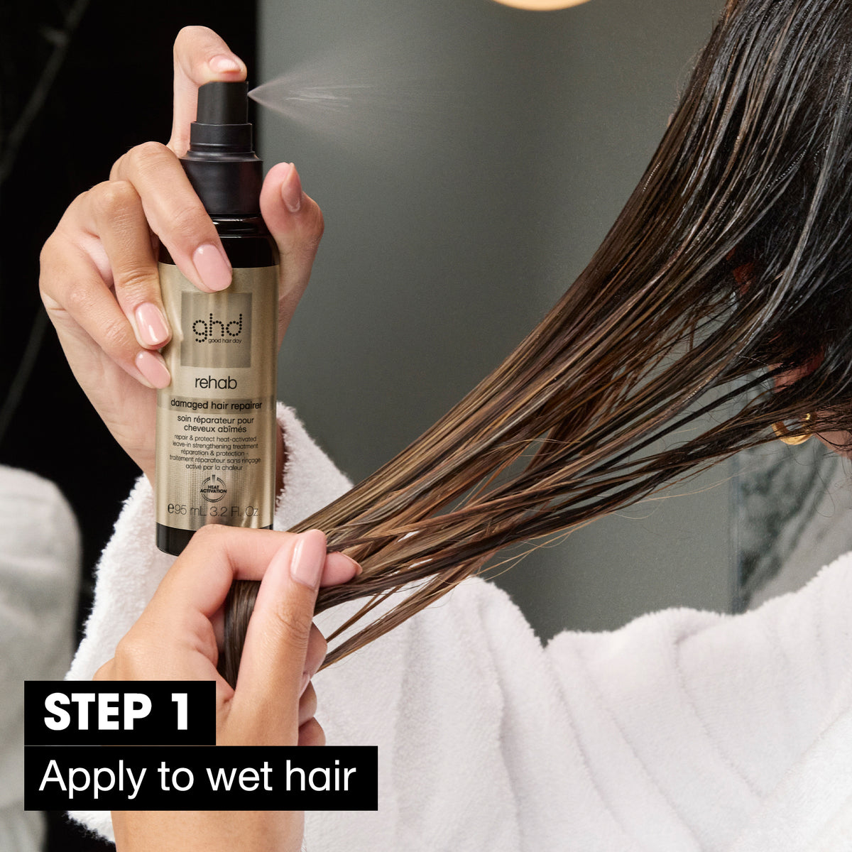 GHD Rehab Repairer Spray 95ml - Spray Profesional Leave-in Pentru Par Deteriorat