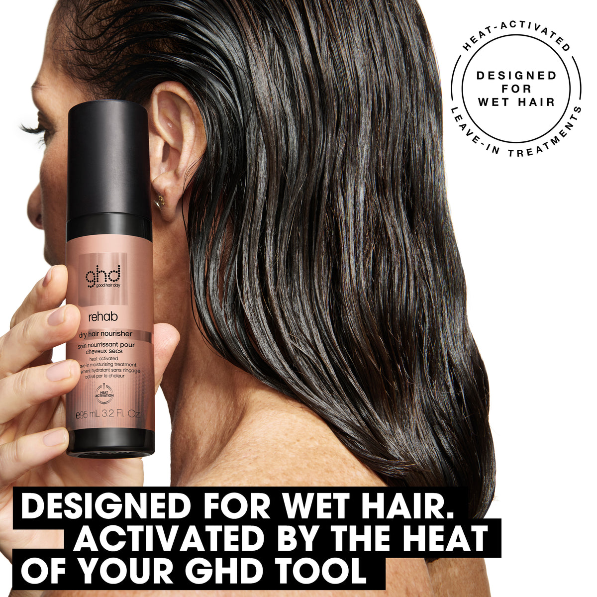 GHD Rehab Nourisher Cream 95ml - Ser Leave-in Profesional Pentru Par Uscat si Anti-frizz