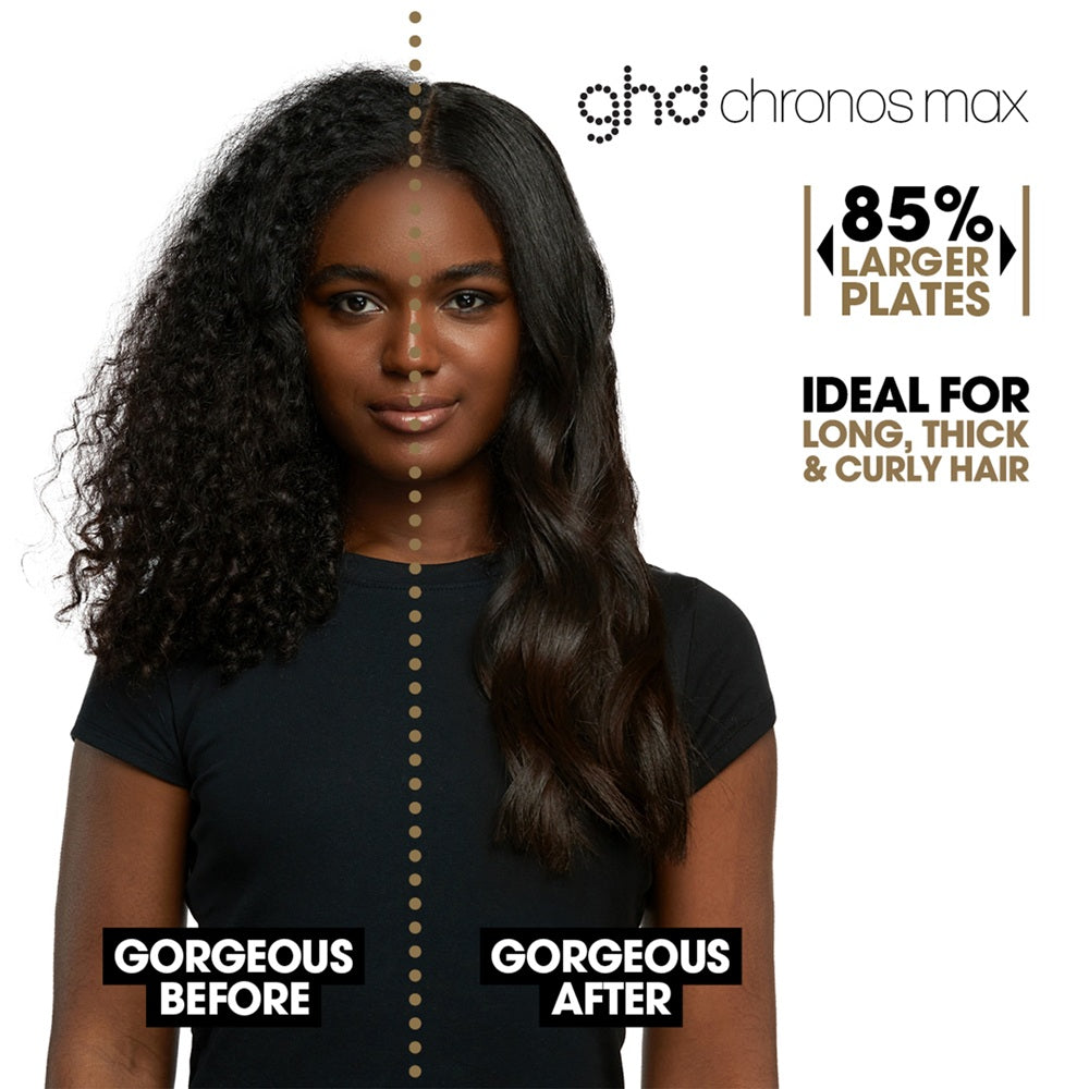 GHD Chronos Max Black Straightener - Placa Lata cu Tehnologie HD Motion Responsive