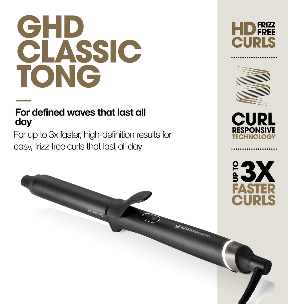 GHD Curve Classic Tong Curl Ondulator Profesional Pentru Bucle Definite Cilindru 26mm - Beauty Lounge