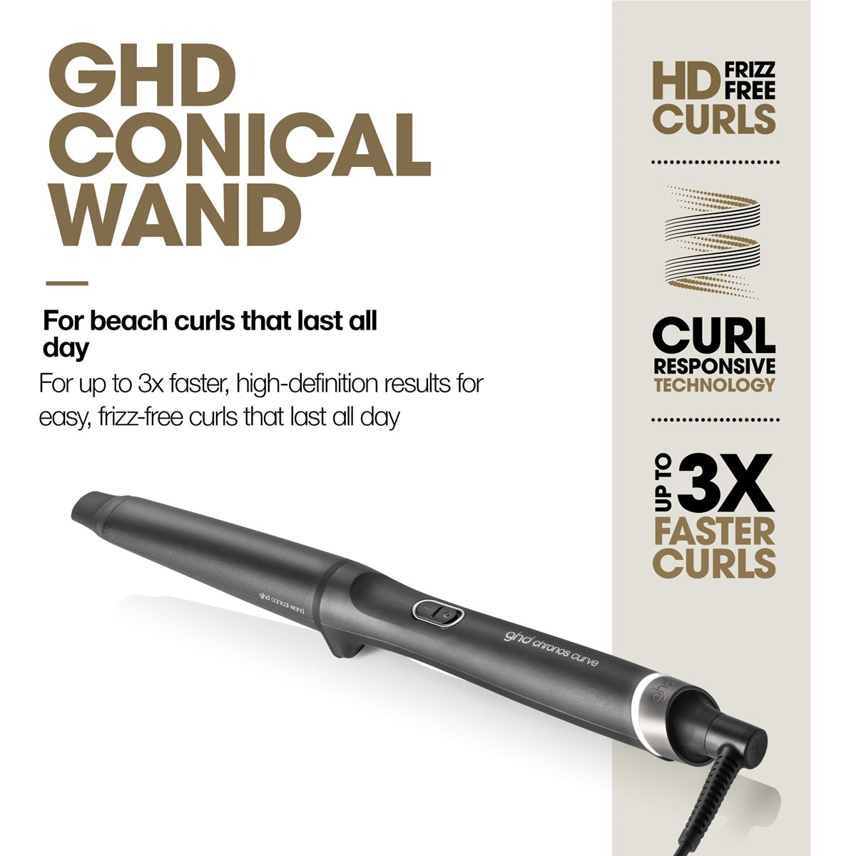 GHD Curve Creative Wand Curl Ondulator Profesional pentru Onduleuri Lejere Cilindru 28–23mm - Beauty Lounge