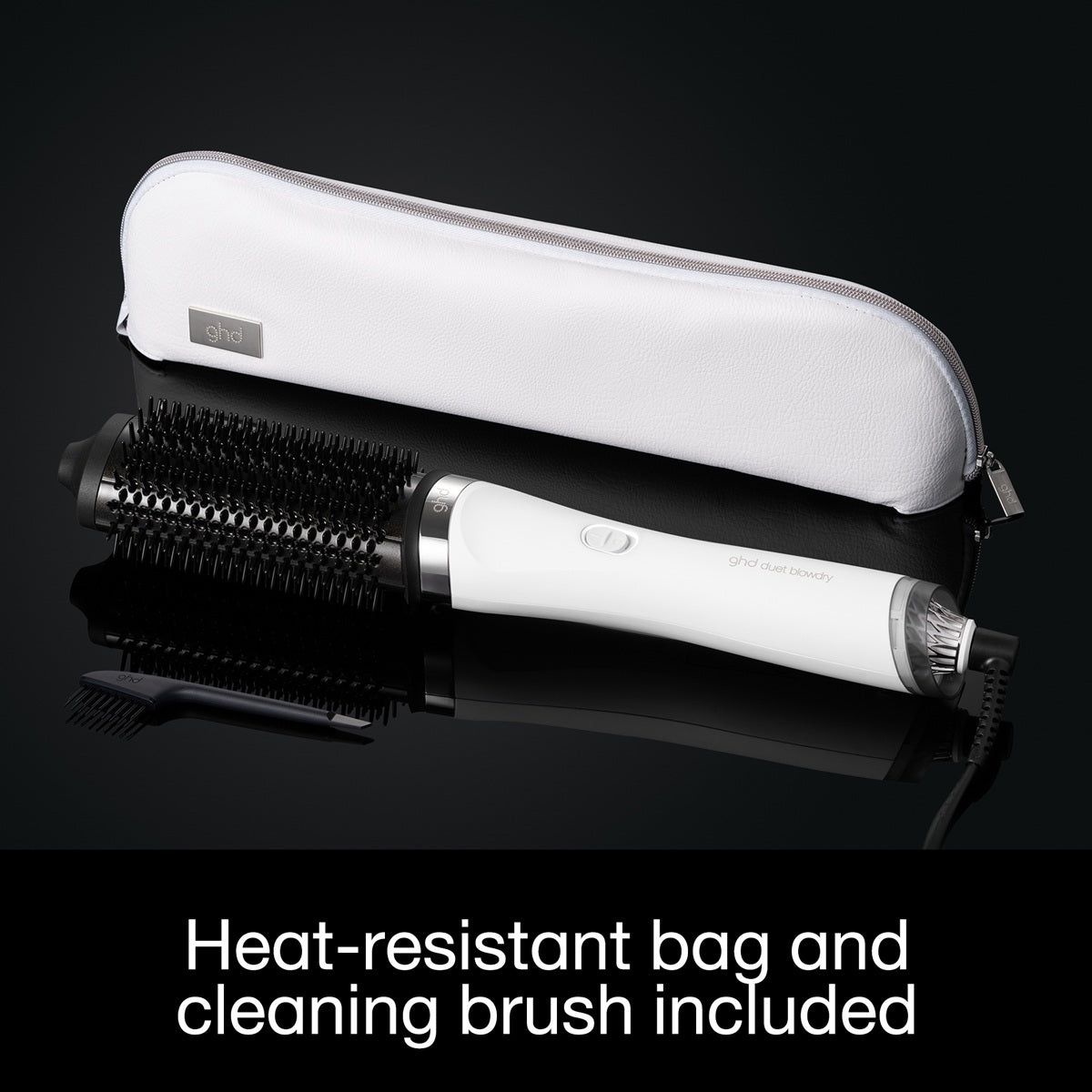 GHD Duet Blow Dry White - Perie Electrica Profesionala 2-in-1 Pentru Uscare si Coafare
