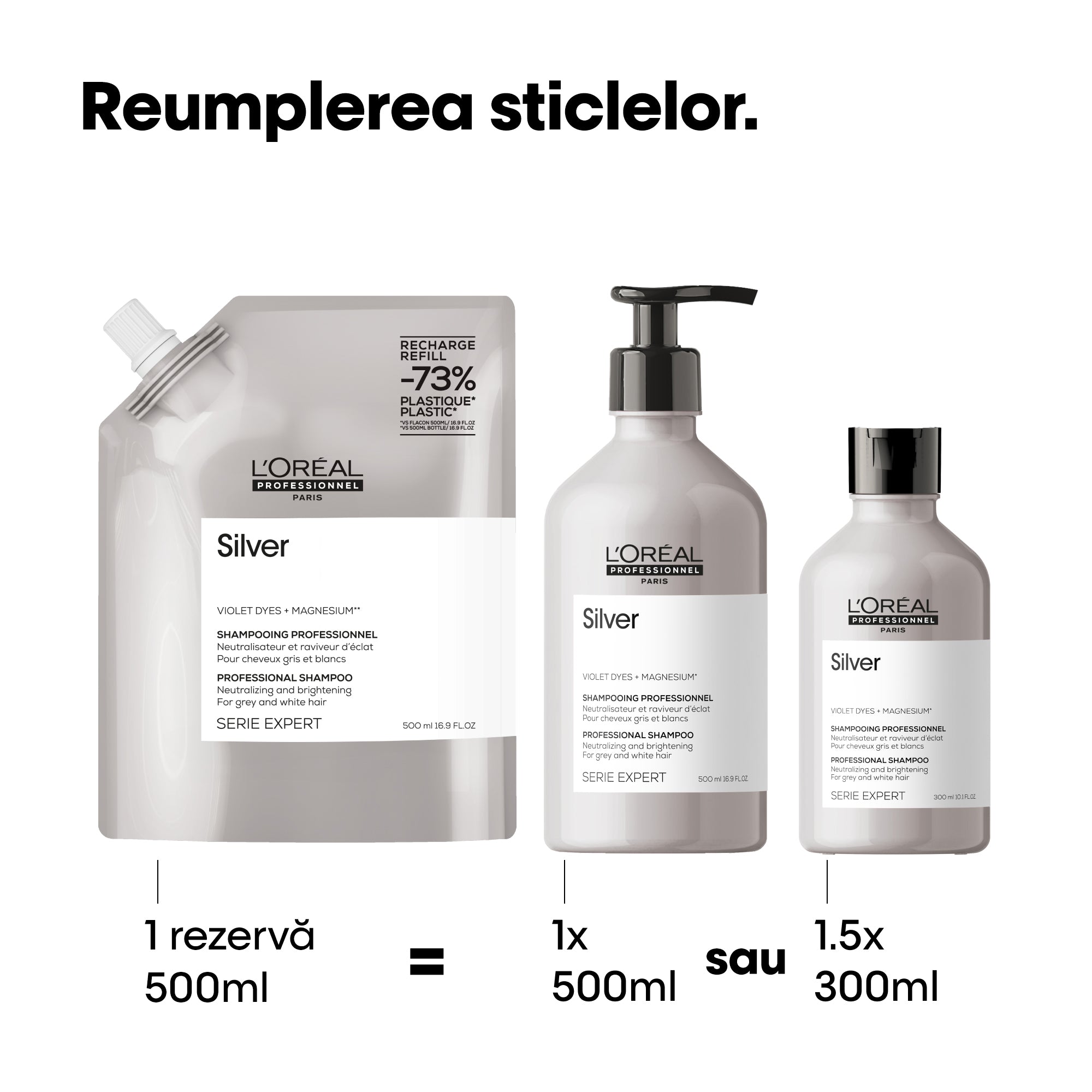 L'Oreal Professionnel SE Silver - Rezerva Sampon Pentru Par Carunt sau Alb 500ml - Beauty Lounge