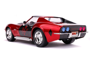 Jada Toys Masinuta din Metal Harley Quinn 1969 Chevy Corvette