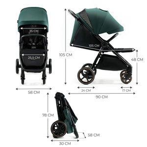 Kinderkraft Carucior Sport Ultra Compact Mitzy 0-22 Kg Jade Green