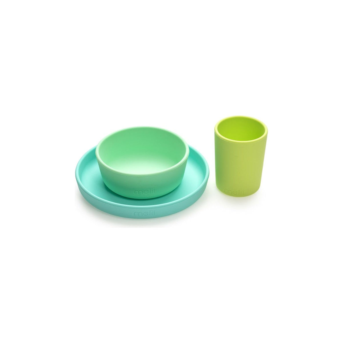 Melii Set 3 Recipiente Silicon Hrana Bebe Blue and Lime and Mint