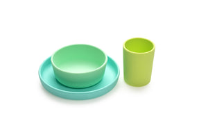 Melii Set 3 Recipiente Silicon Hrana Bebe Blue and Lime and Mint